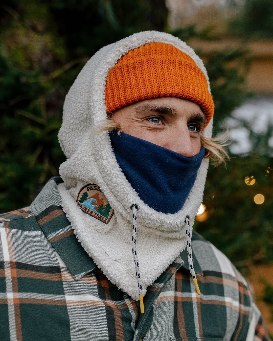 Snowdrift Recycled Polar Fleece Hood - Birch - Lifestyle - Male