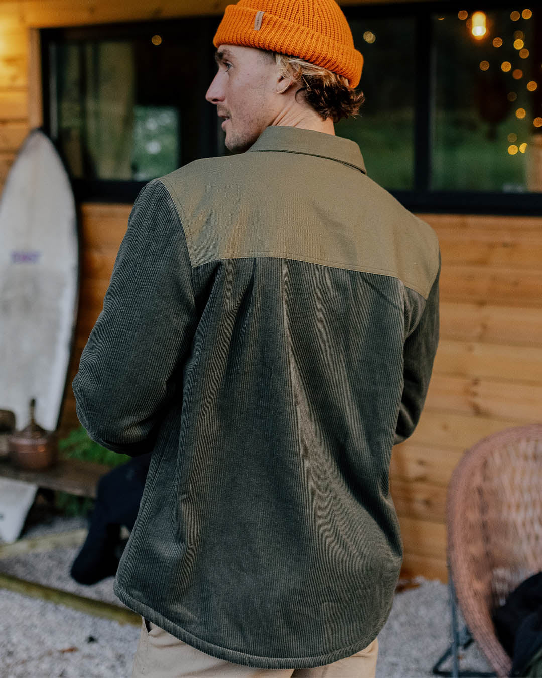 Kodiak Sherpa Lined Cord Shirt - Dusty Olive