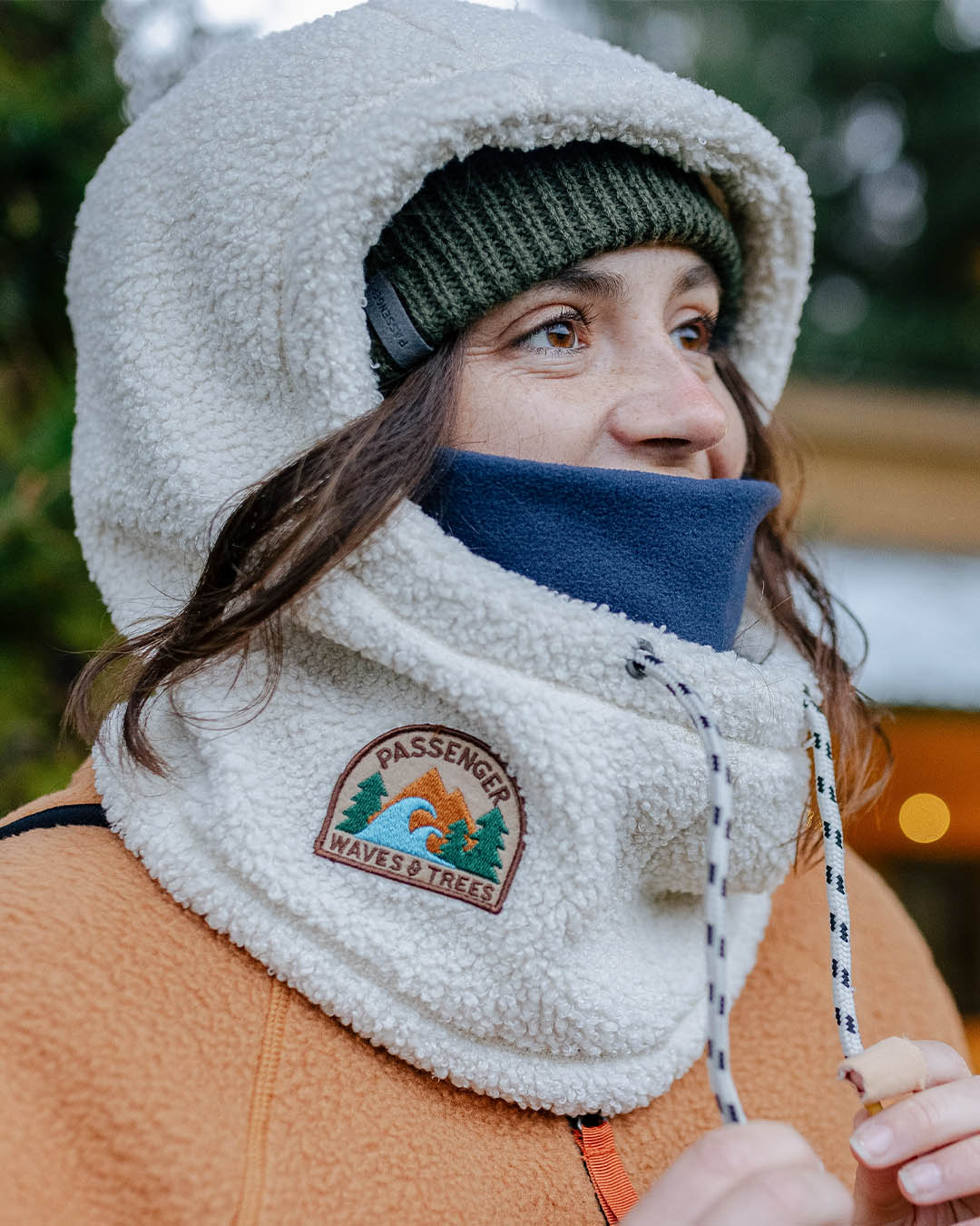 Snowdrift Recycled Polar Fleece Hood - Birch - Lifestyle - Female