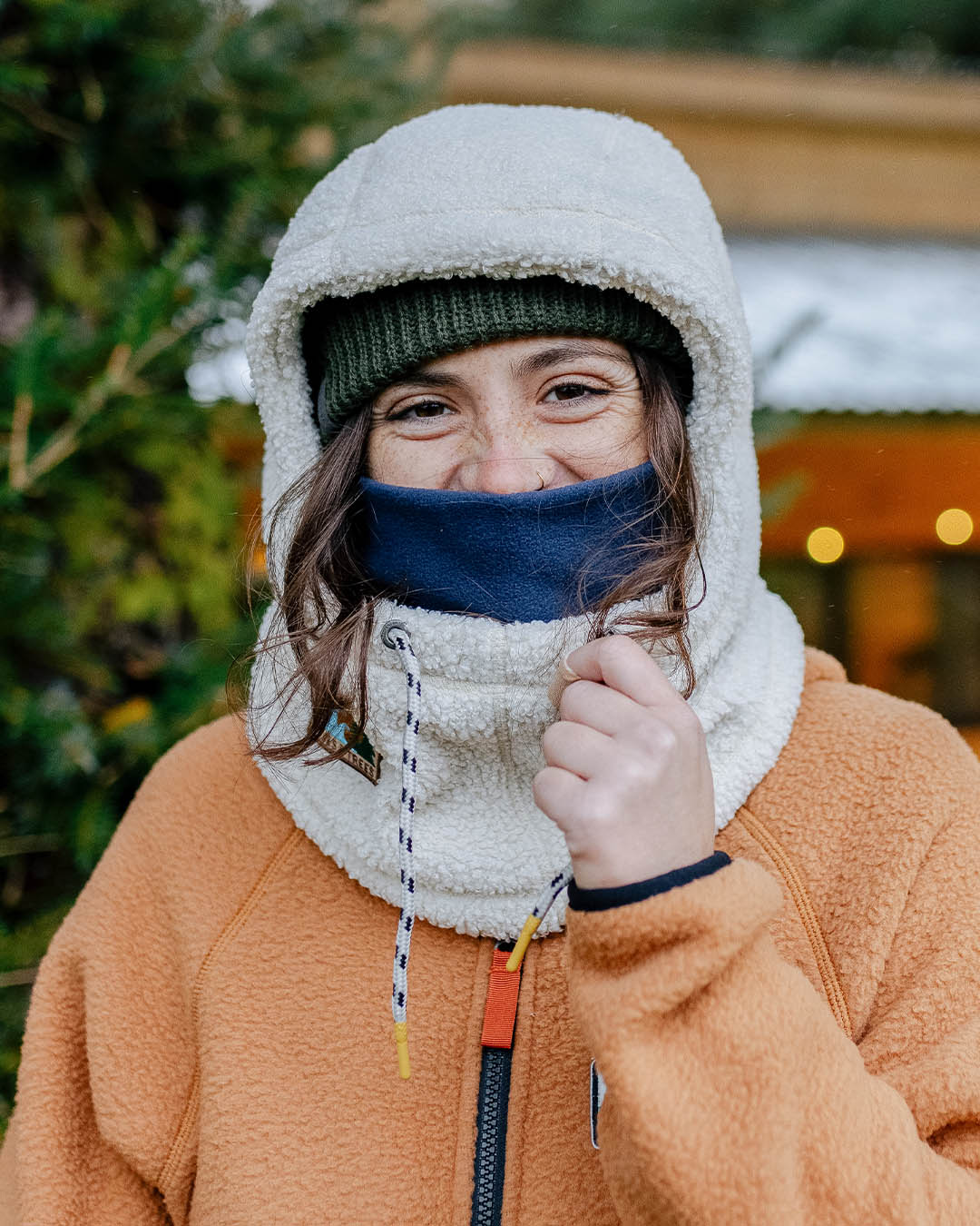 Snowdrift Recycled Polar Fleece Hood - Birch - Lifestyle - Female