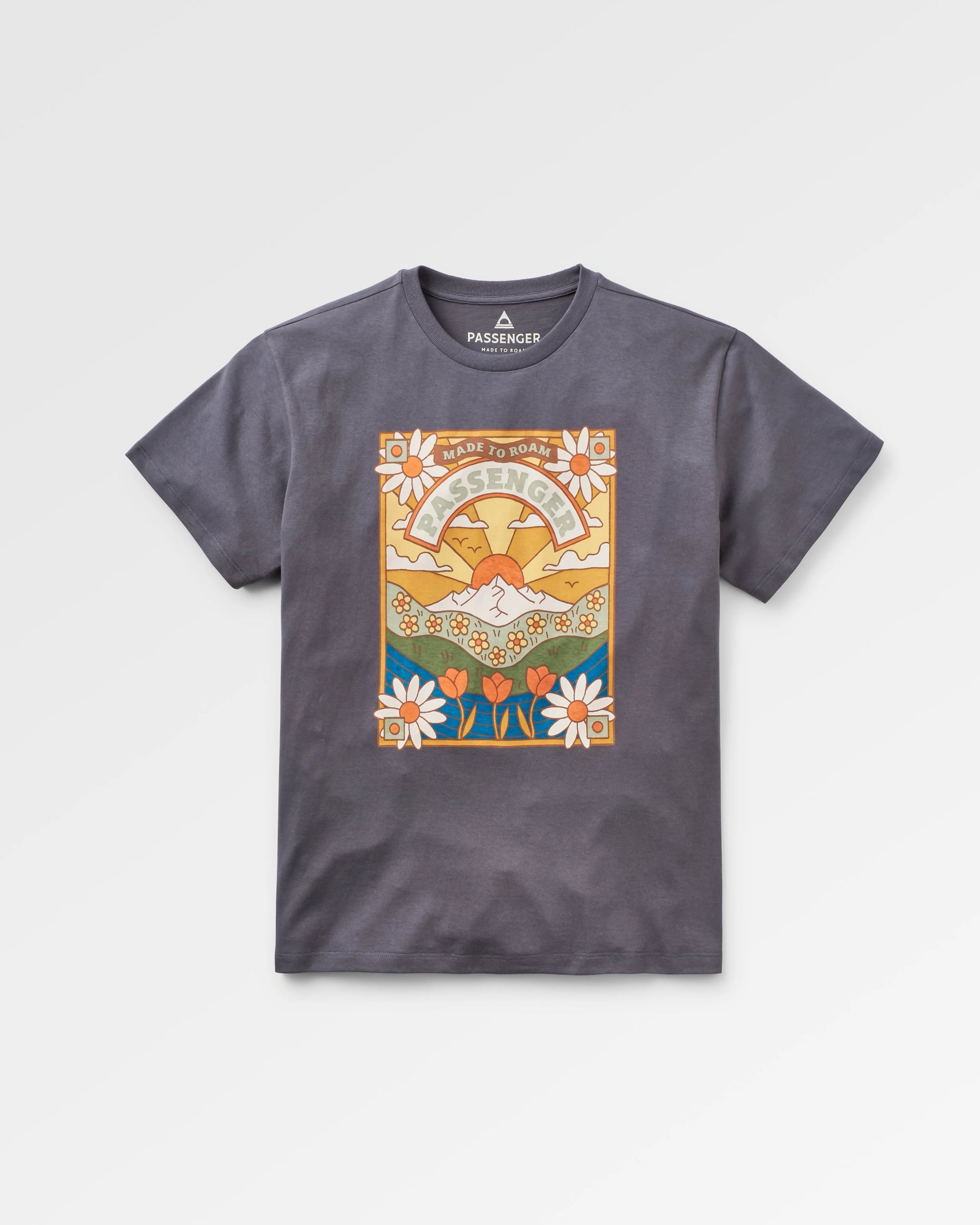 Seasonal Recycled Cotton Oversized T-Shirt - Charcoal - Flatlay