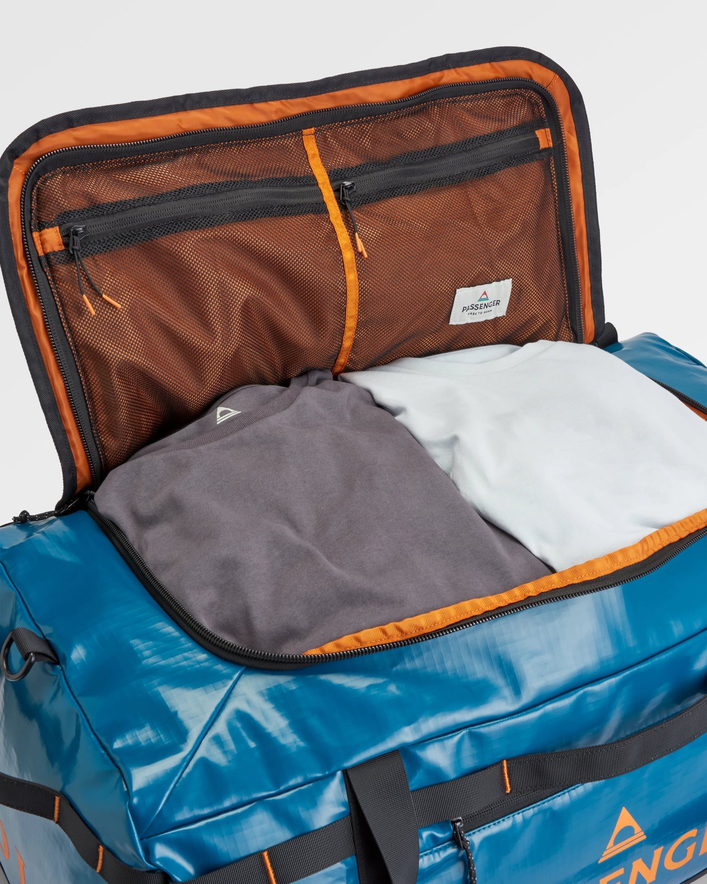Roamer Recycled 80L Duffel Bag - Tidal Blue - Flatlay