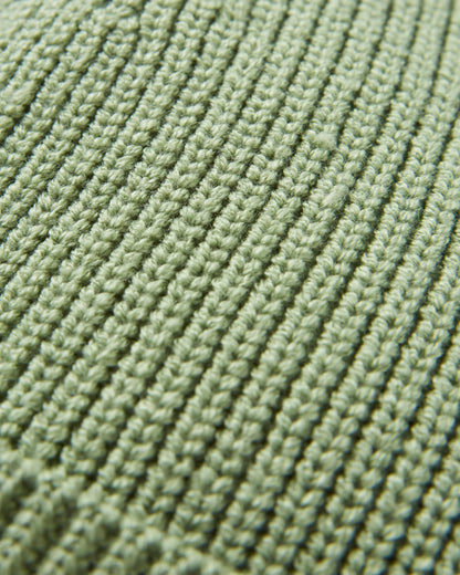 Compass Recycled Beanie - Stem Green - Flatlay
