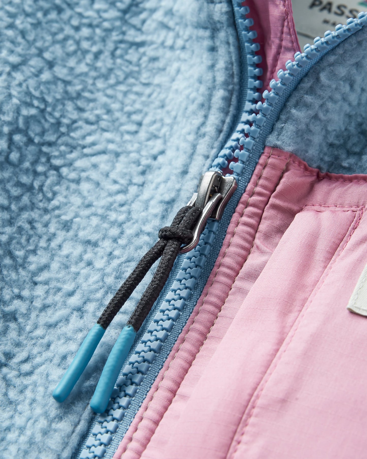 Fairbanks Recycled Sherpa Gilet - Faded Denim/Simply Taupe - Flatlay