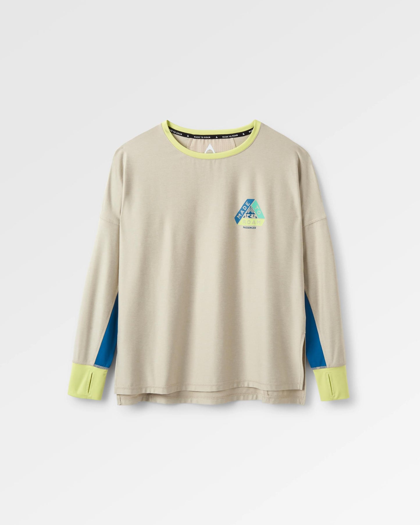Pacifica Recycled Active LS Top - Birch Marl - Flatlay