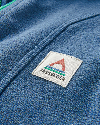 Pinegrove Recycled Polartec® Fleece Hoodie - Dark Denim Marl - Flatlay