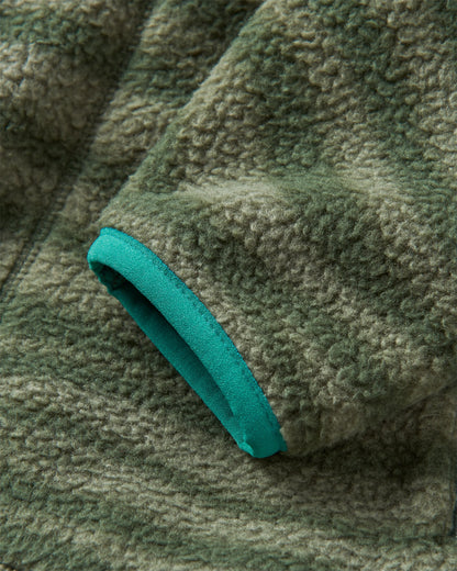 Fairbanks Full Zip Recycled Sherpa Fleece - Strata Fir Tree - Flatlay