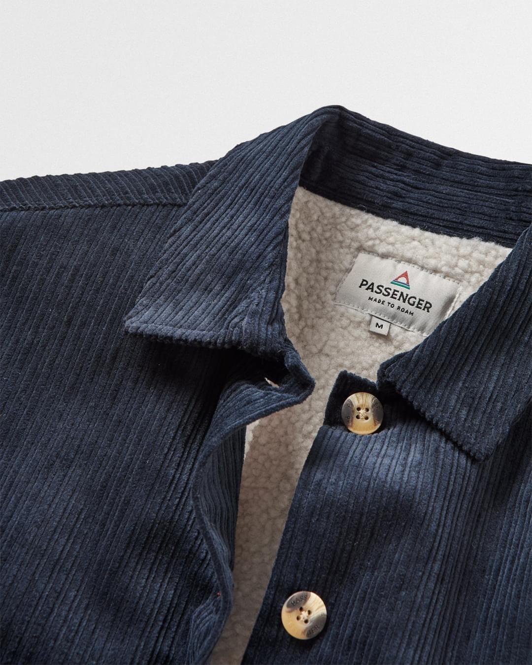 Flint Corduroy Overshirt - Deep Navy - Flatlay