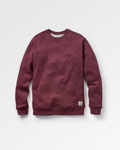 Heritage Recycled Cotton Sweatshirt - Wine Marl - Flatlay