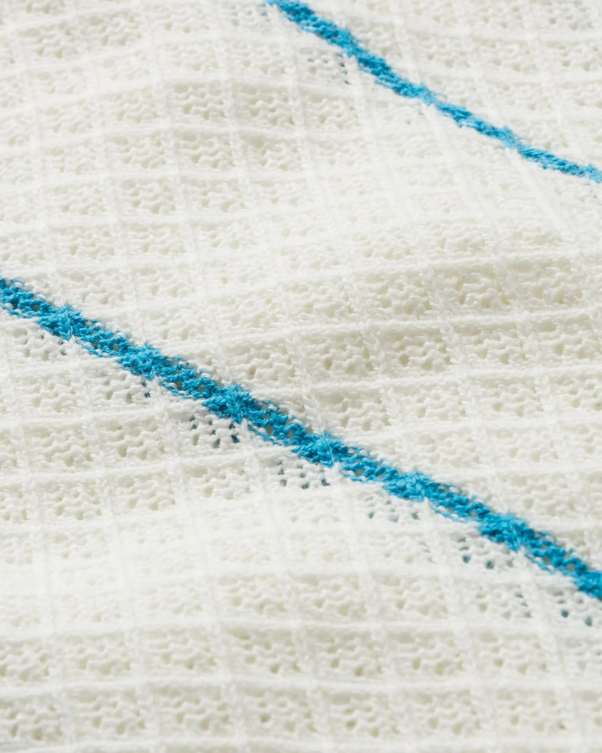 Migrate Organic Knitted Jumper - Blue Pool Stripe - Flatlay