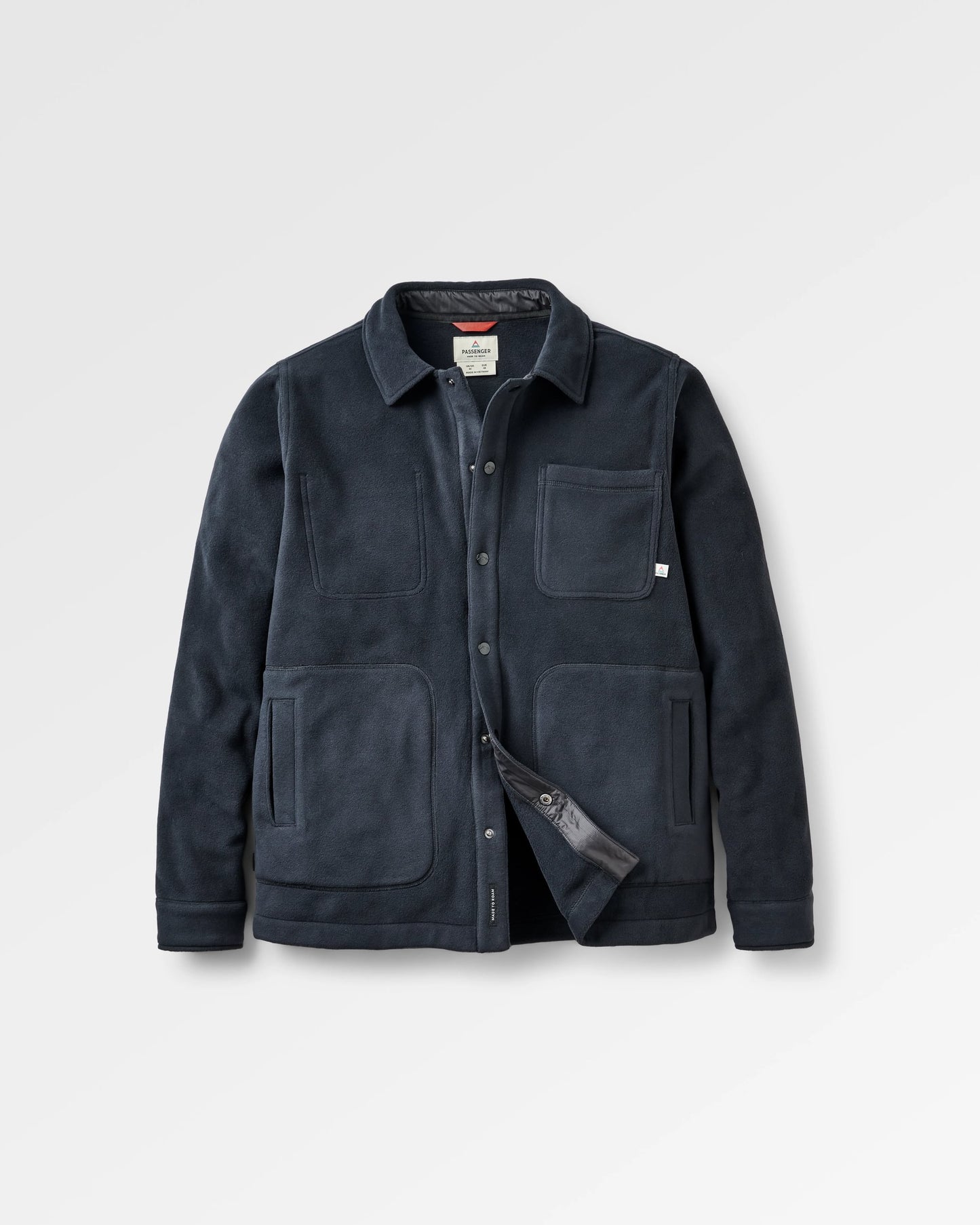 Adapt Fleece Overshirt - Black - Flatlay