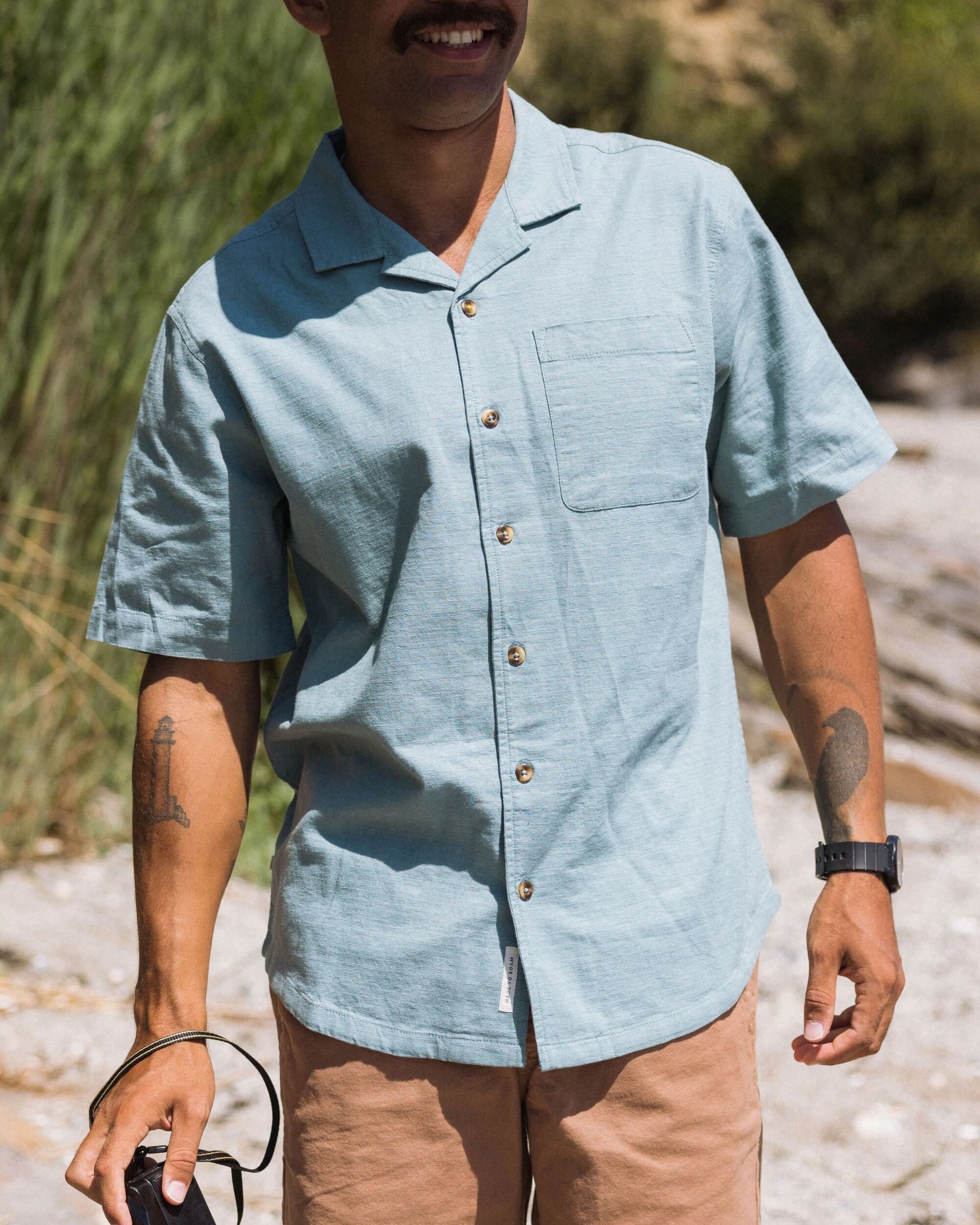 Cove Organic Cotton Textured Shirt - Arctic - Lifestyle