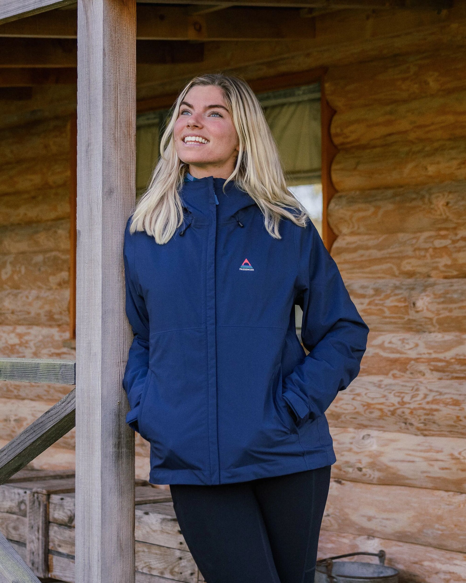 Rainstorm Recycled Waterproof Jacket - Rich Navy - Lifestyle