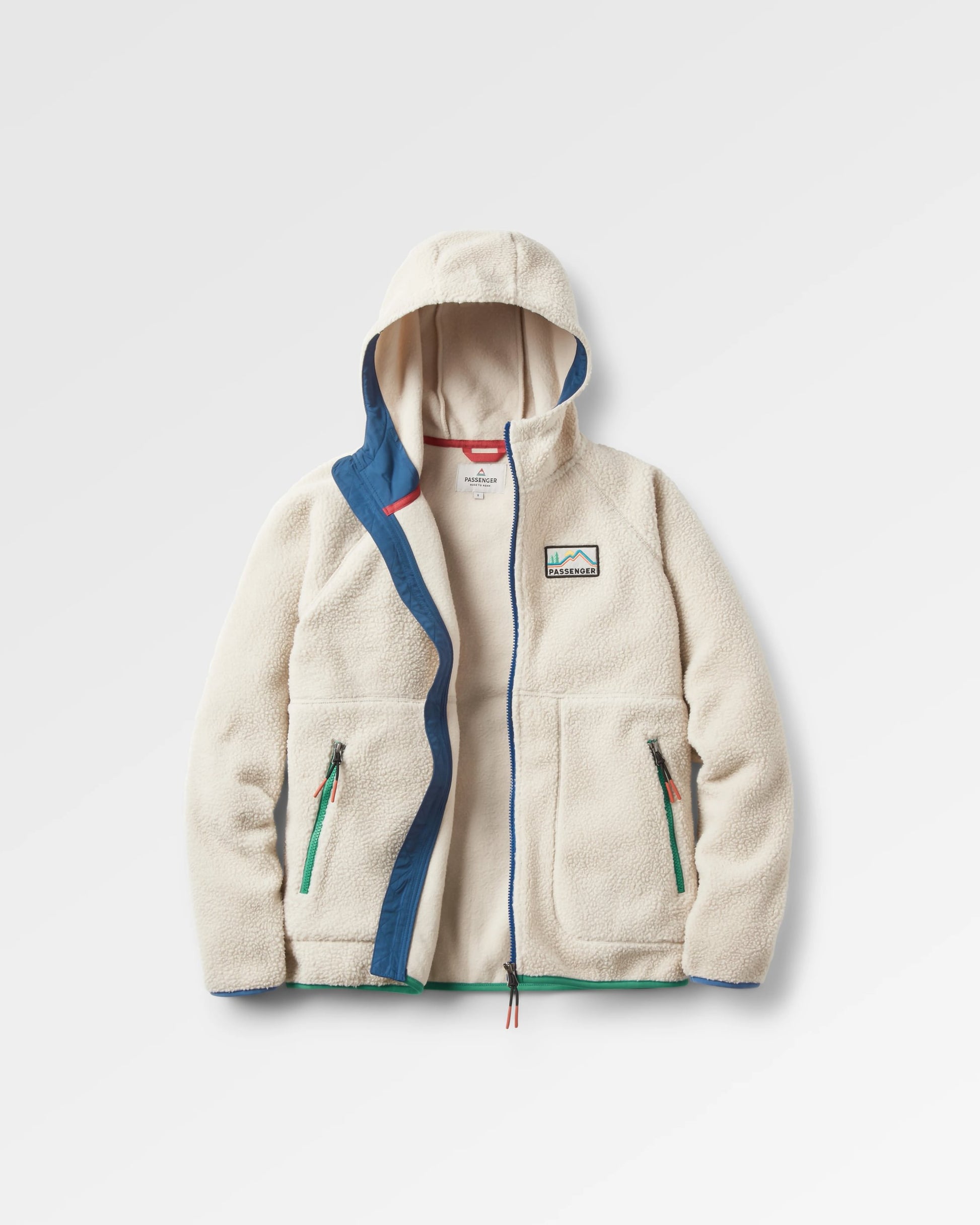 North Coast Full Zip Recycled Sherpa Fleece - Oatmeal - Flatlay