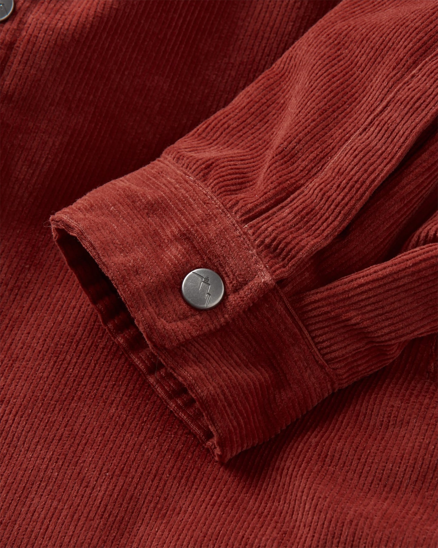 Kodiak Sherpa Lined Cord Overshirt - Red Ochre - Flatlay