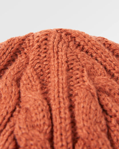 Fireside Recycled Cable Knit Beanie - Baked Clay - Flatlay