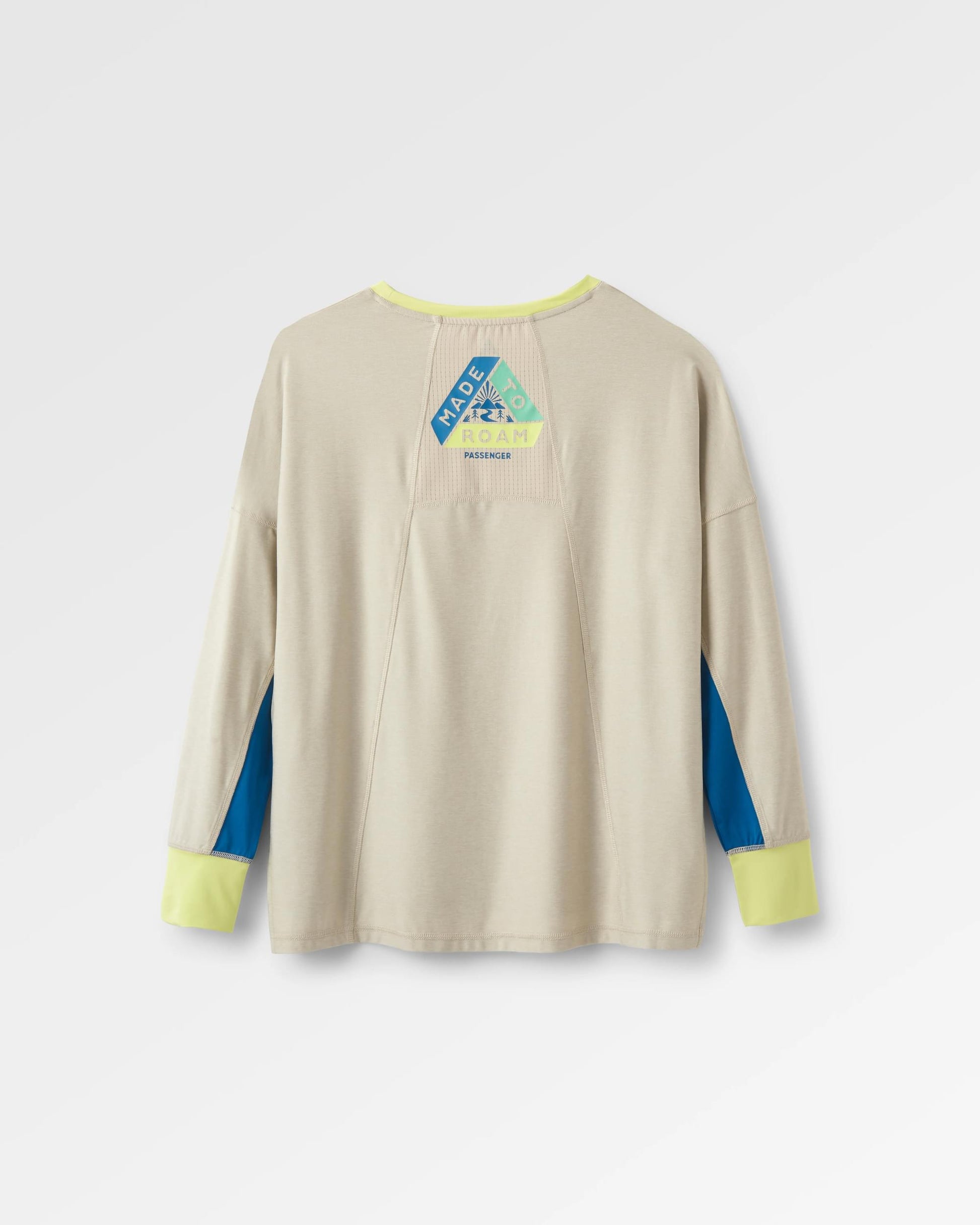 Pacifica Recycled Active LS Top - Birch Marl - Flatlay