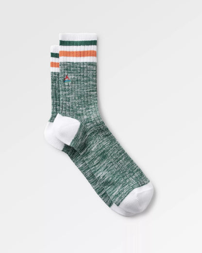 Organic Midweight Rib Socks - Deep Ocean - Flatlay