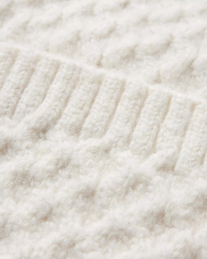 Homey Recycled Knitted Cable Cardigan - Off White - Flatlay