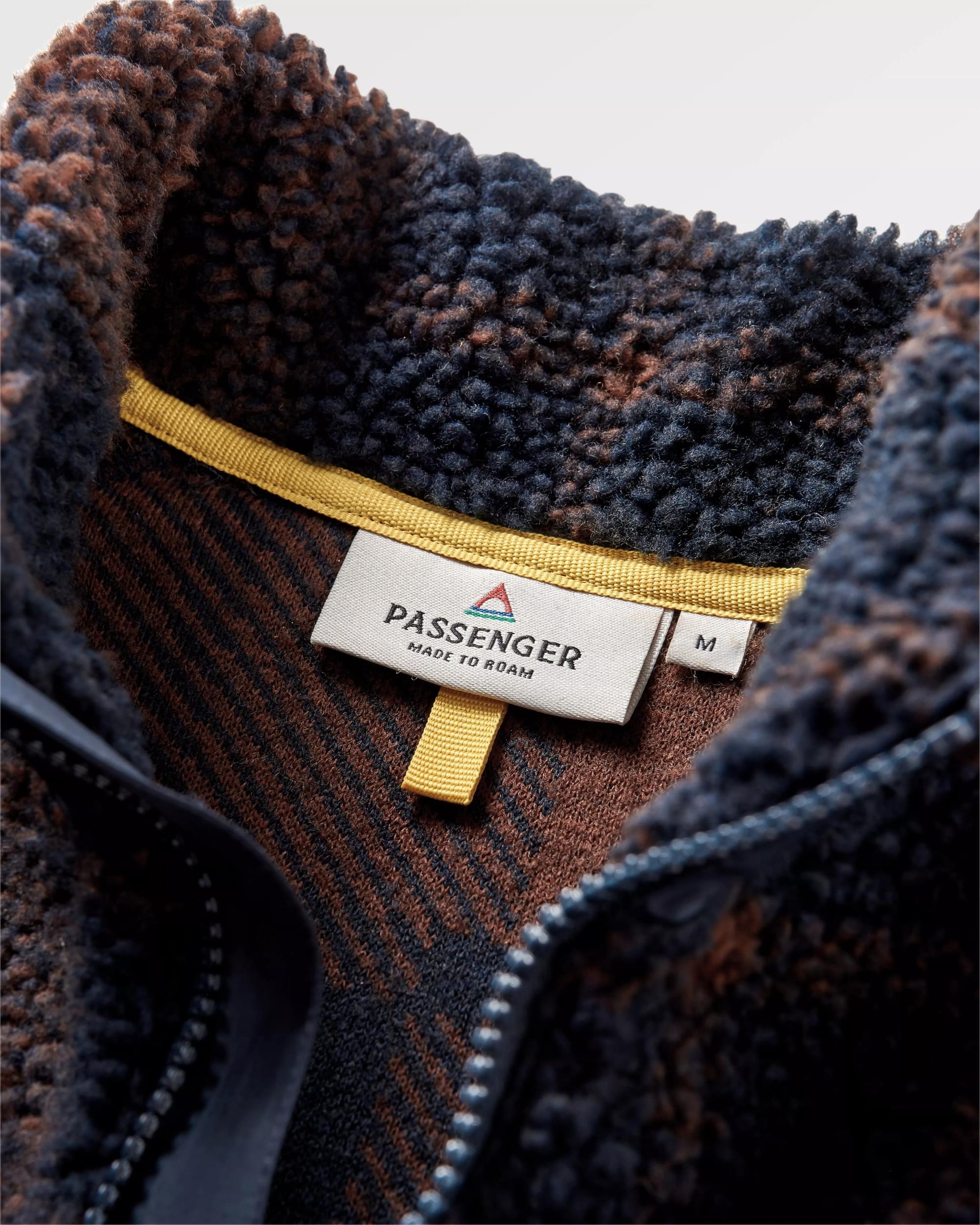 Offroad Recycled Sherpa 1/2 Zip Fleece - Chestnut/Deep Navy Check