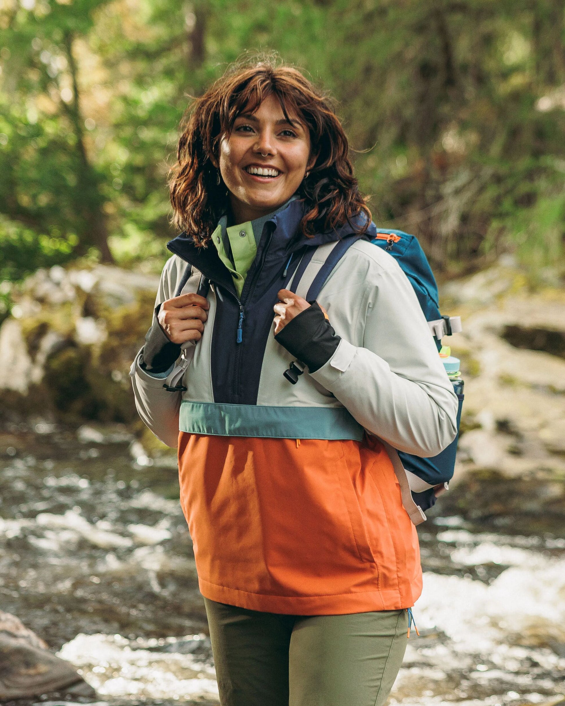 Skyline Recycled Waterproof Anorak - Burnt Orange/Birch - Lifestyle