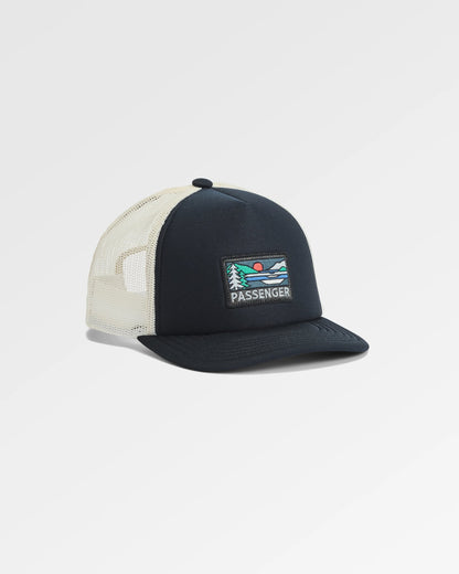 Roamer Snapback Trucker Cap - Black - Flatlay