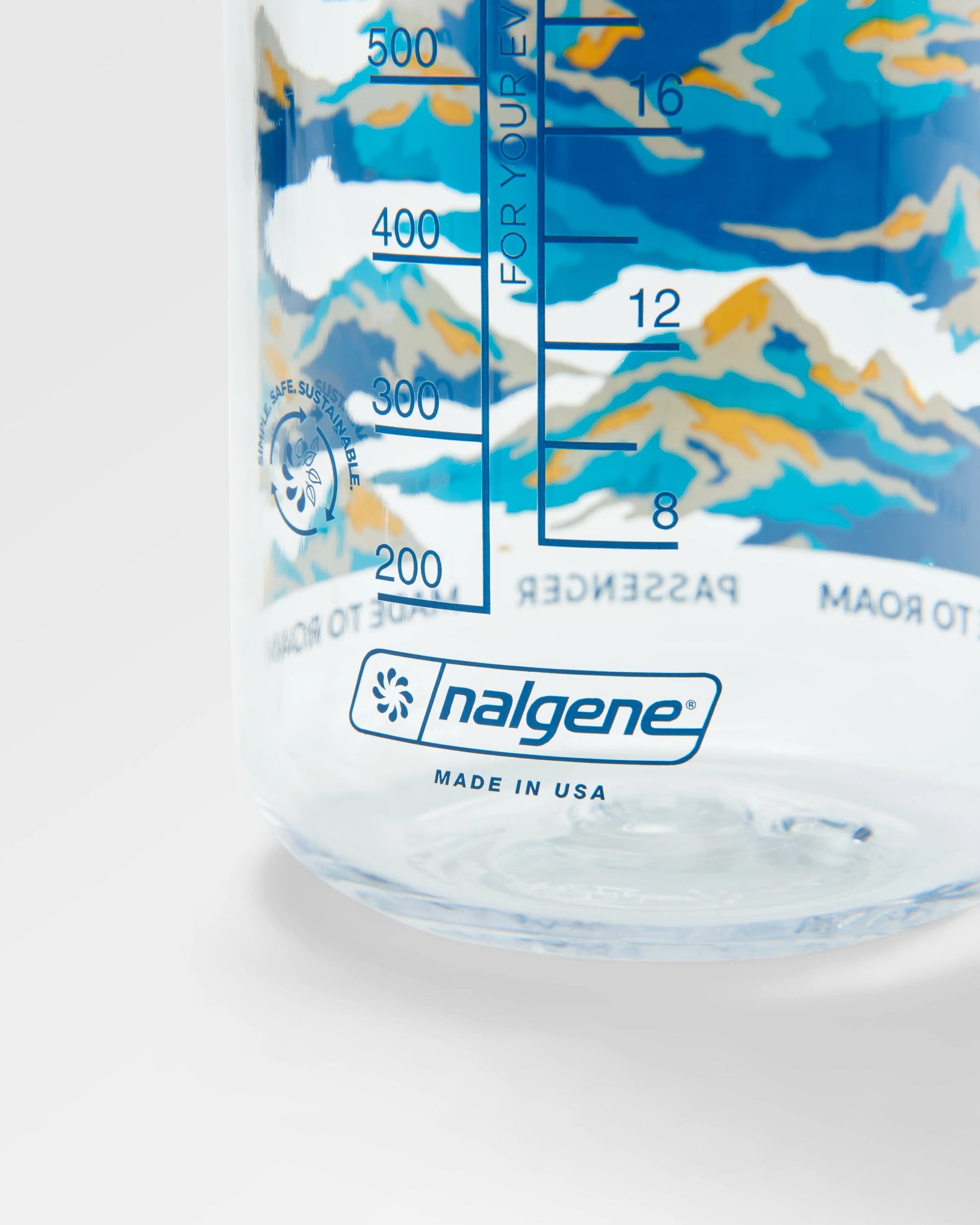 Nalgene 1L Wide Mouth Water Bottle - Winter Mountains - Flatlay