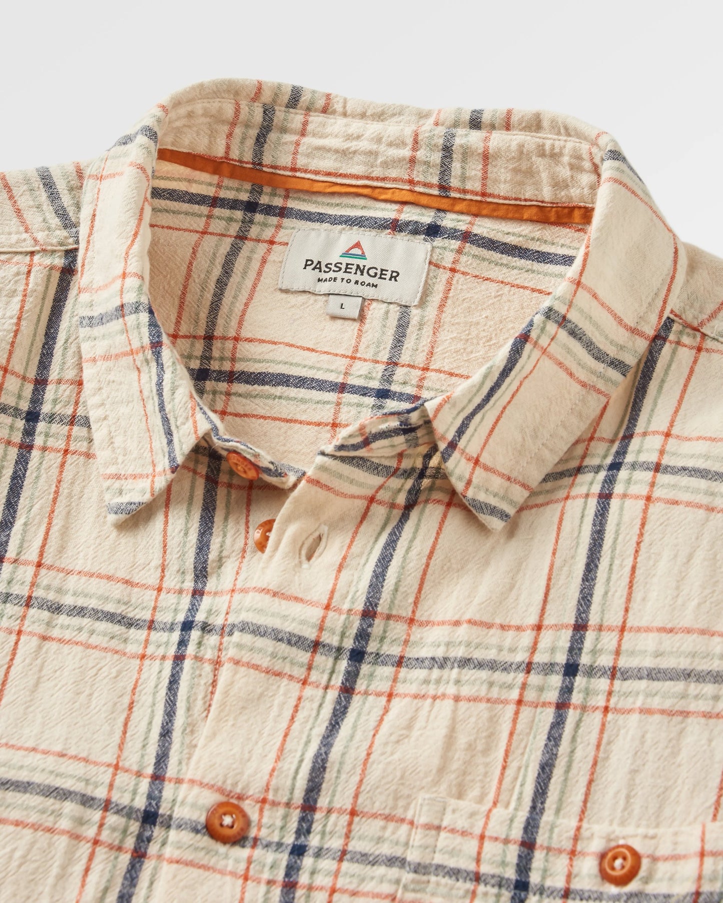 Chill Organic Cotton Check Shirt - Birch - Flatlay