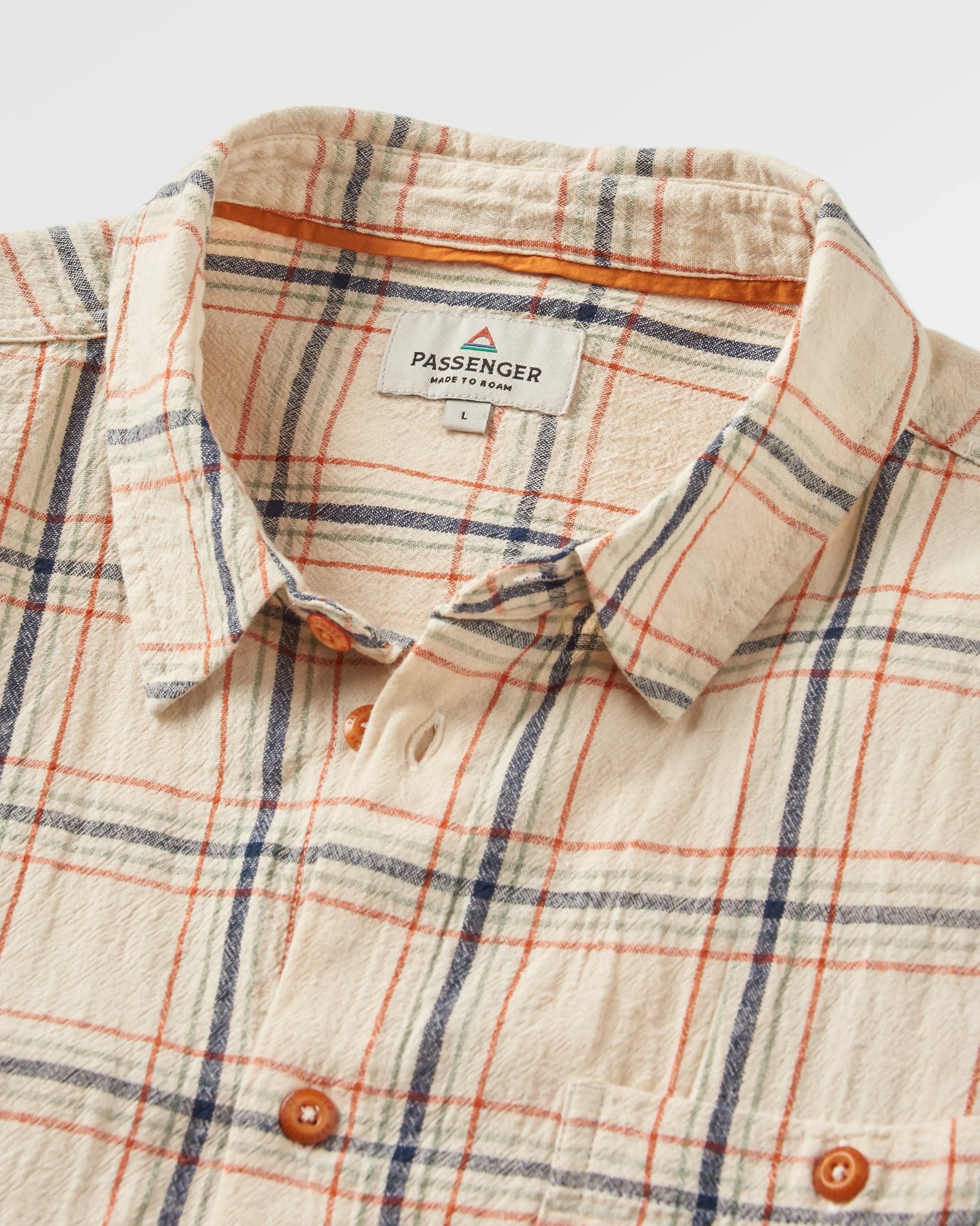 Chill Organic Cotton Check Shirt - Birch - Flatlay