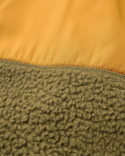 Offgrid Recycled Sherpa Fleece Vest - Dark Olive - Flatlay