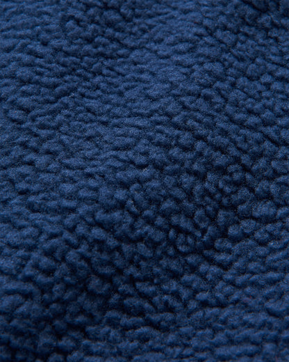 Ventura 1/2 Zip Recycled Sherpa Fleece - Rich Navy - Flatlay