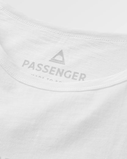 La Sarena Recycled Cotton Oversized LS T-Shirt - White - Flatlay