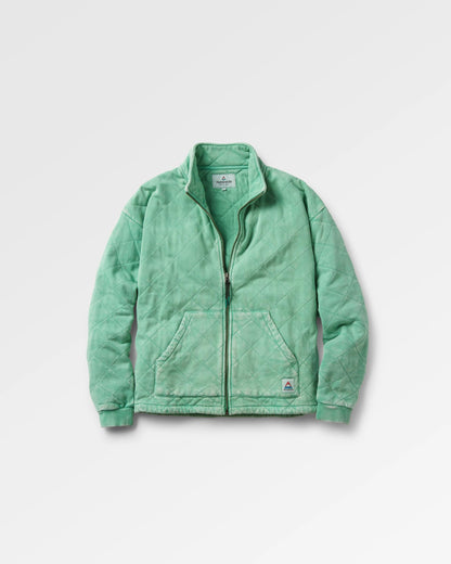 Clementine Quilted Zip-Through - Green Spruce - Flatlay