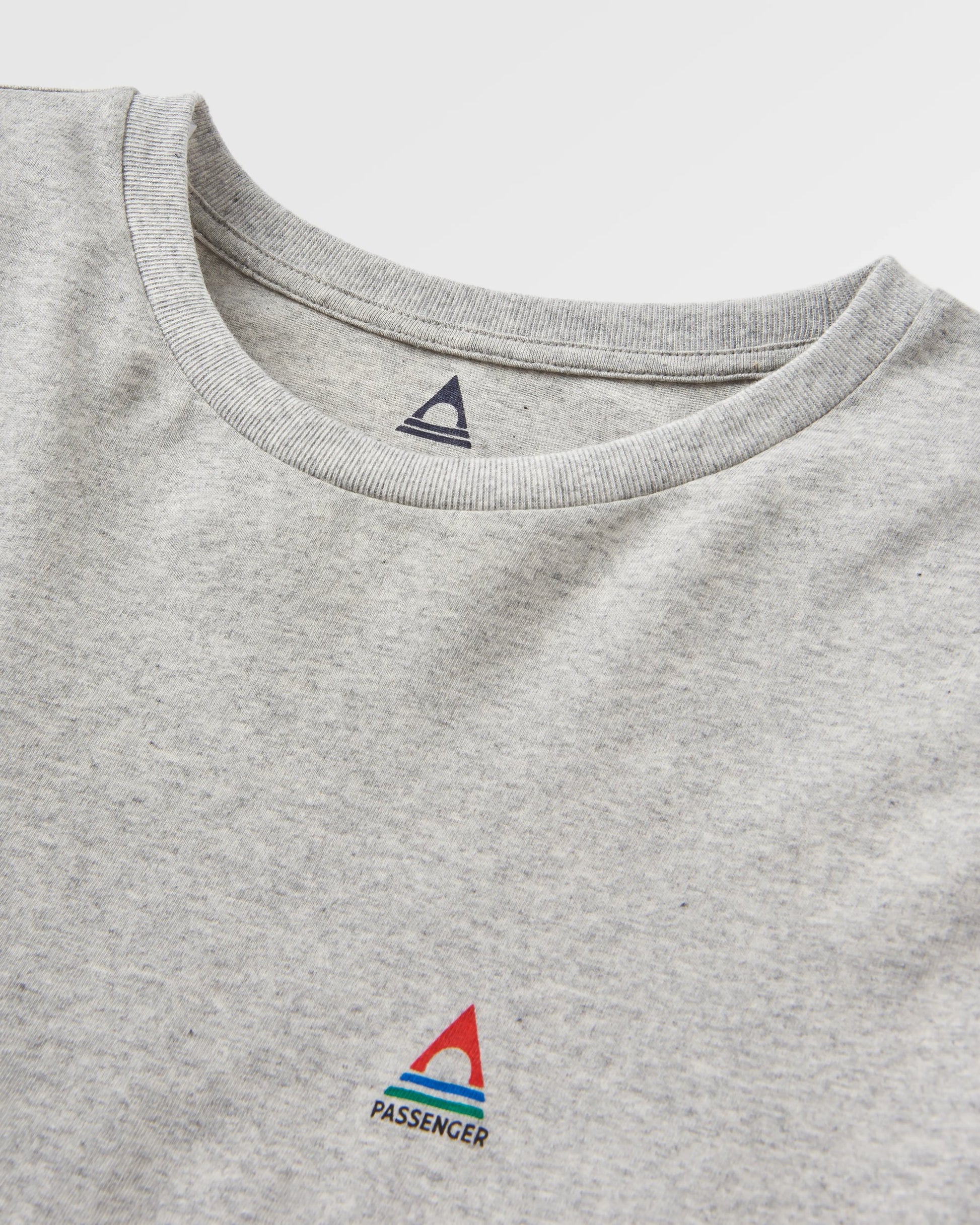 Classic Recycled Cotton LS T-Shirt - Mid Grey Marl - Flatlay