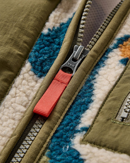 Valiant Deep Pile Fleece - Abstract Trails Pebble Grey - Flatlay