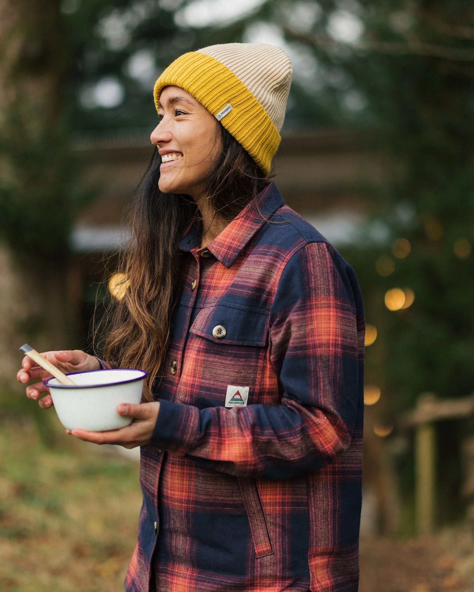 Stella Organic Cotton LS Shirt - Rich Navy/ Red Ochre Check - Lifestyle