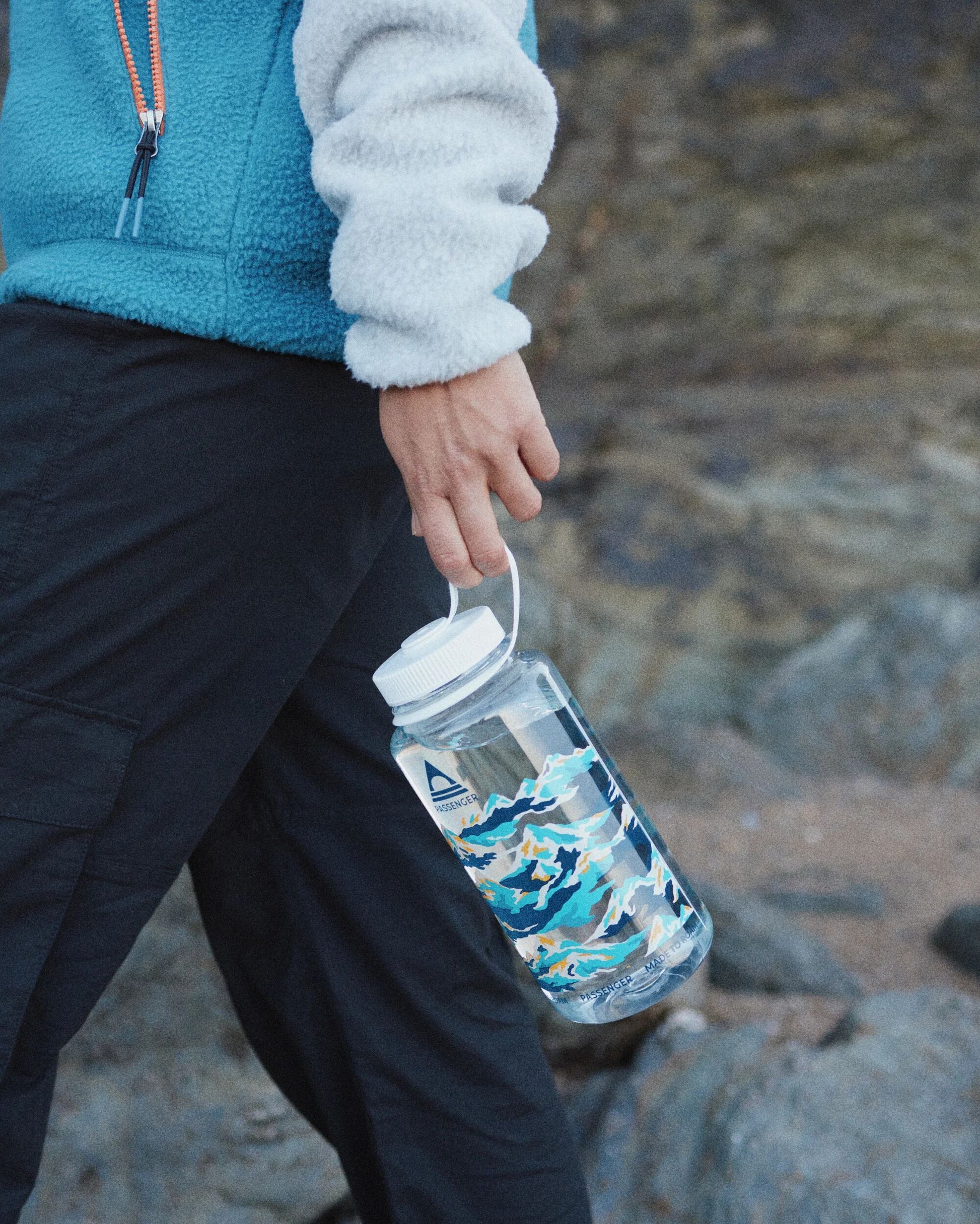 Nalgene 1L Wide Mouth Water Bottle - Winter Mountains - Lifestyle - Female