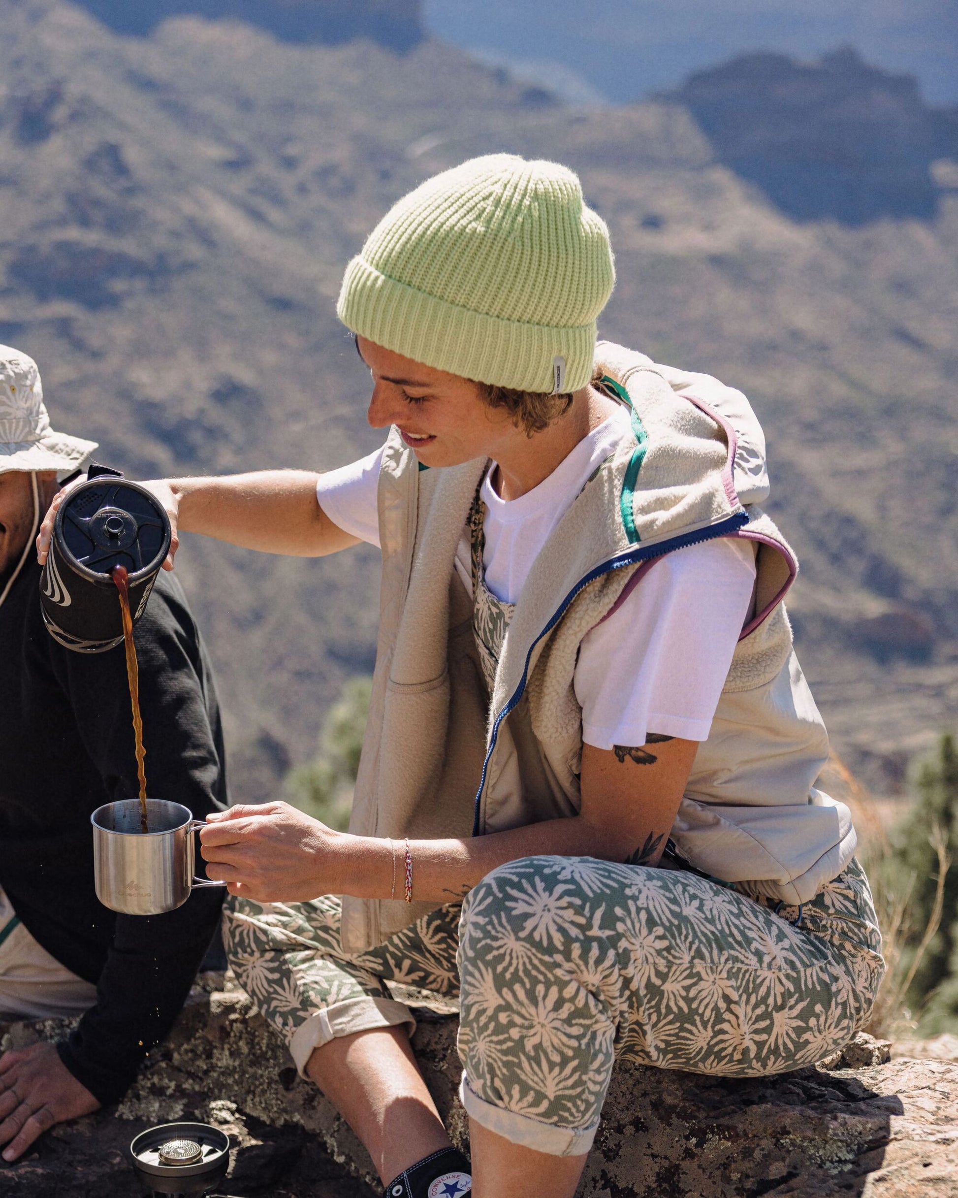Compass Recycled Beanie - Lime Juice - Lifestyle - Female
