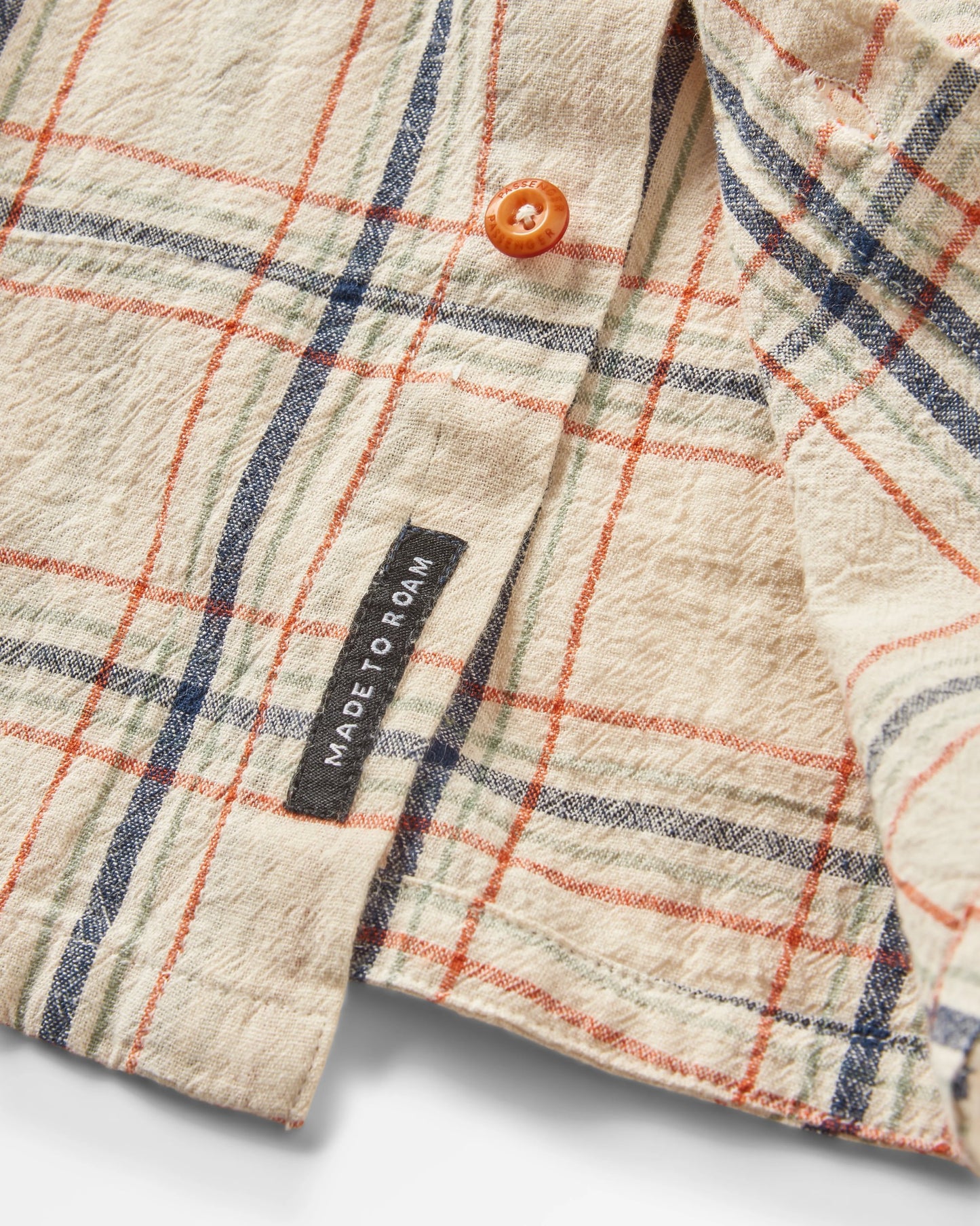 Chill Organic Cotton Check Shirt - Birch - Flatlay