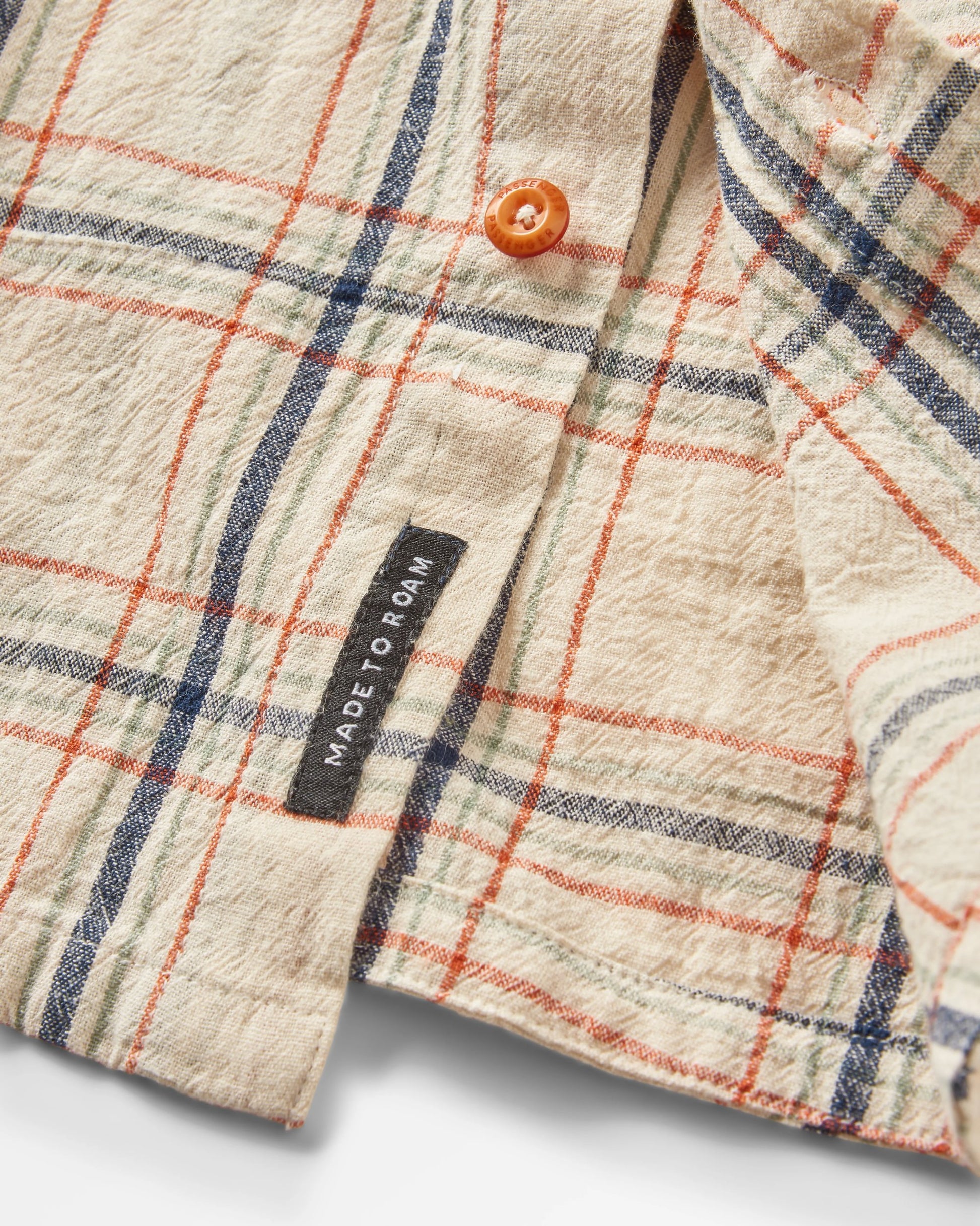 Chill Organic Cotton Check Shirt - Birch - Flatlay