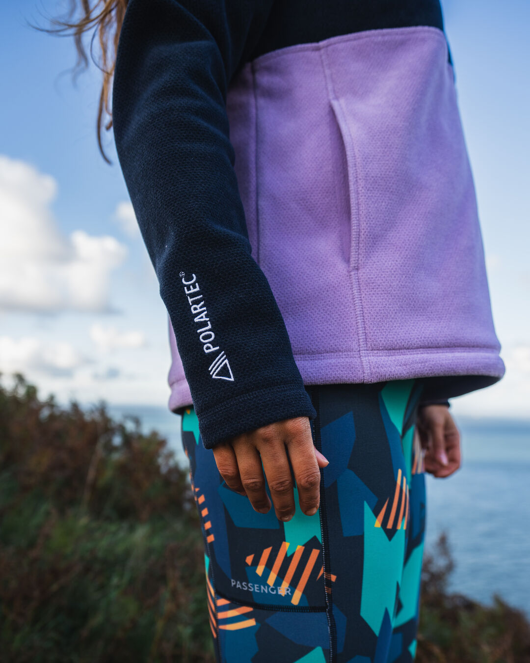 Women's Snowdrop Recycled Polartec® Fleece - Lilac/ Deep Navy - Lifestyle - Female
