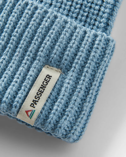 Compass Recycled Beanie - Ice Blue - Flatlay
