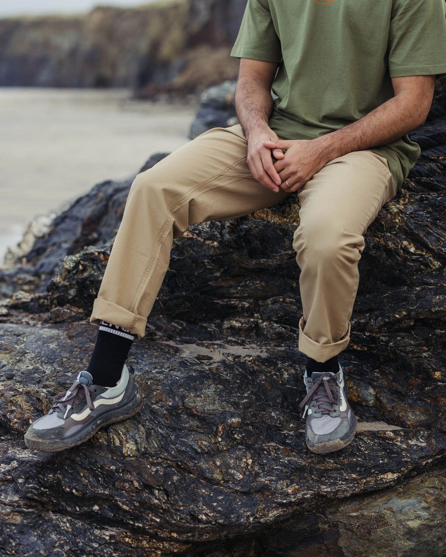 Rif-Raf Organic Cotton Ripstop Trouser - Biscuit - Lifestyle