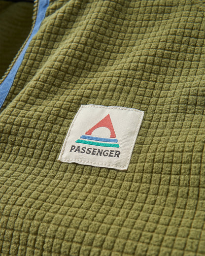 Overlook Recycled Grid Polar Fleece - Khaki/Pistachio