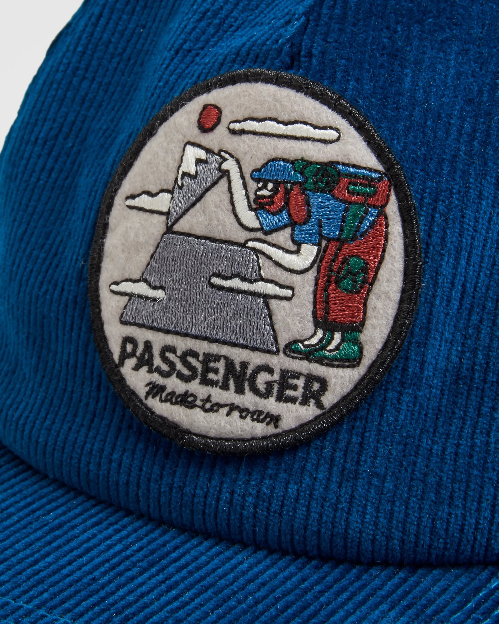 Sneaky Peak Recycled Cord 5 Panel Cap - Dark Denim - Flatlay