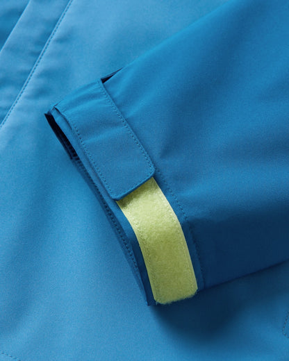 Downpour Recycled Waterproof Jacket - Tidal Blue/Blue Steel - Flatlay