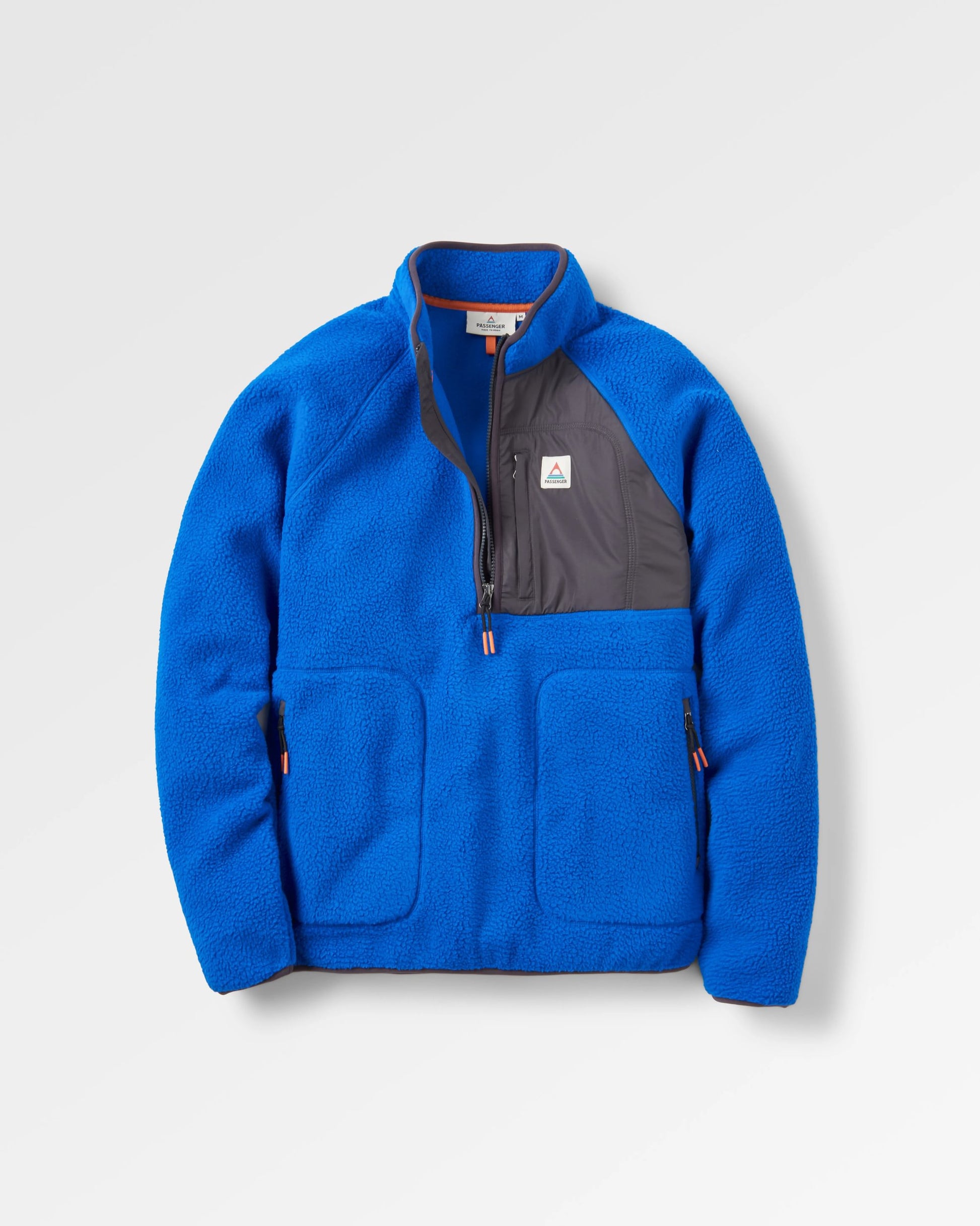 Offgrid 1/2 Zip Recycled Sherpa Fleece - Azure Blue - Flatlay