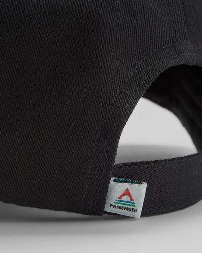 Classic Recycled Cotton 6 Panel Cap - Black - Flatlay