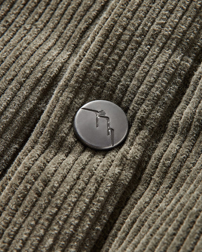 Kodiak Sherpa Lined Cord Overshirt - Dusty Olive - Flatlay