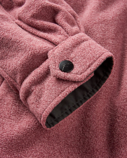 Maple Recycled Polar Fleece Shirt - Wine Marl - Flatlay